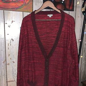 Merona Men's Sweater 
Maroon, Red & Black
Size XXL